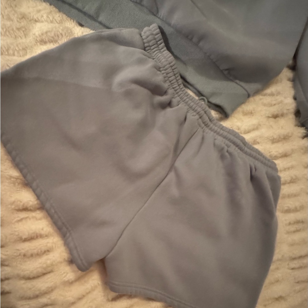 ANRABESS Blue 2 Piece Lounge Set XL Oversized Sweatshirt Shorts Matching Set - Picture 7 of 9